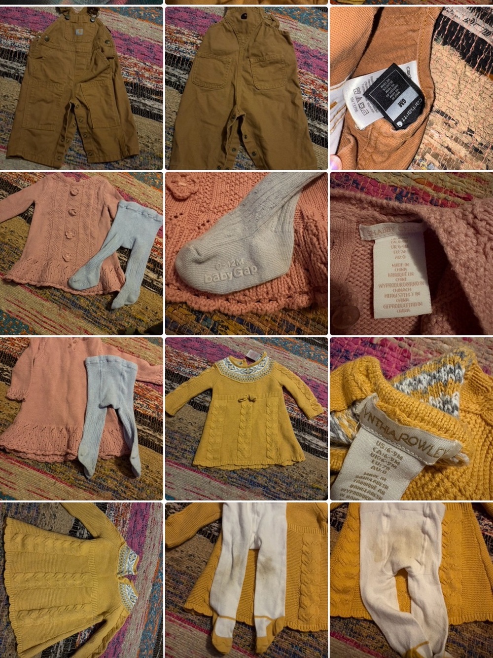 Coming soon size 6 to 9 months Yellow Cable-Knit Baby Dress with Matching Tights